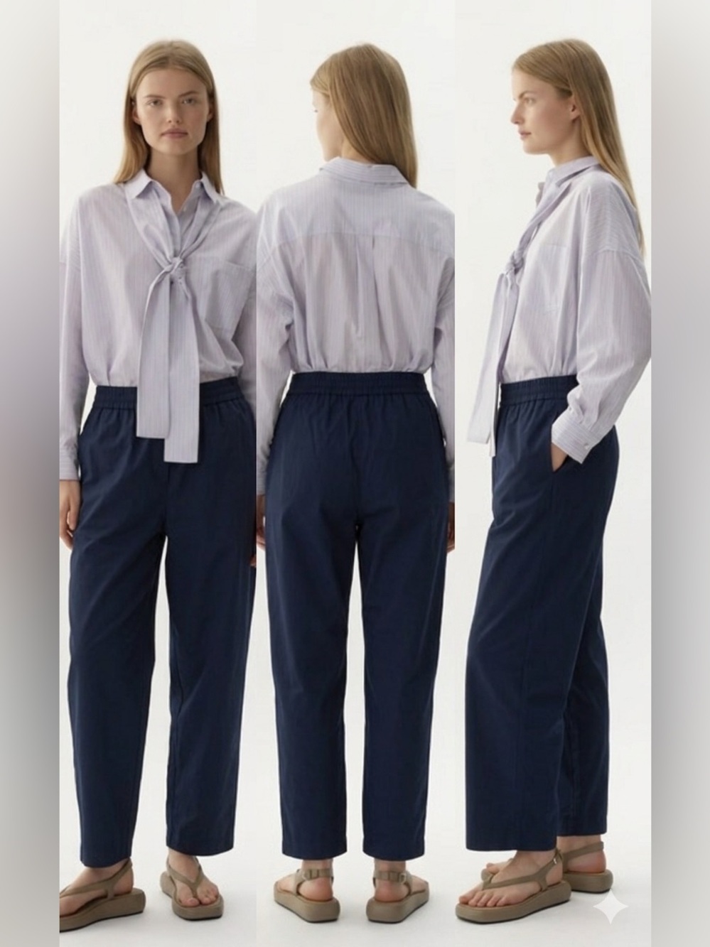 LMND Lemonade Chiara Loose Tapered Baloon Barrel Cotton Pants , Small